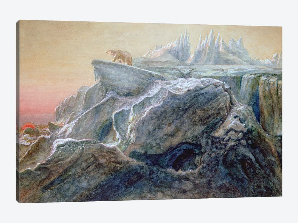 Polar Bear on an Iceberg  by William Bradford 1-piece Canvas Wall Art