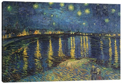 Starry Night over the Rhone, 1888  Canvas Art Print - Vincent van Gogh