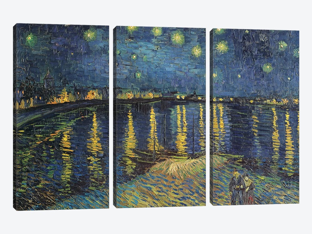 Starry Night over the Rhone, 1888  by Vincent van Gogh 3-piece Art Print
