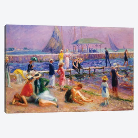 Town Pier - Blue Point, Long Island,  Canvas Print #BMN9871} by William James Glackens Canvas Artwork
