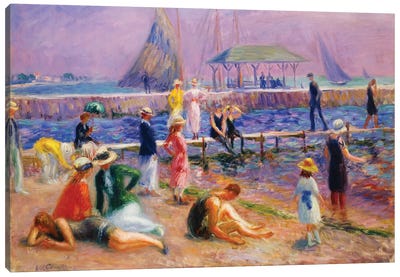 Town Pier - Blue Point, Long Island,  Canvas Art Print