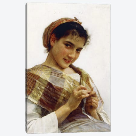 A Breton Girl, 1889  Canvas Print #BMN9872} by William-Adolphe Bouguereau Canvas Artwork