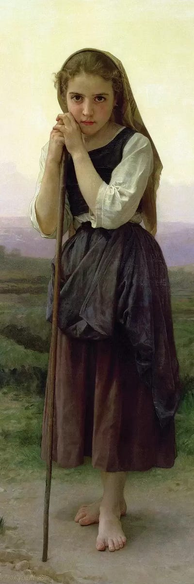 A Little Shepherdess, 1891  by William-Adolphe Bouguereau canvas print
