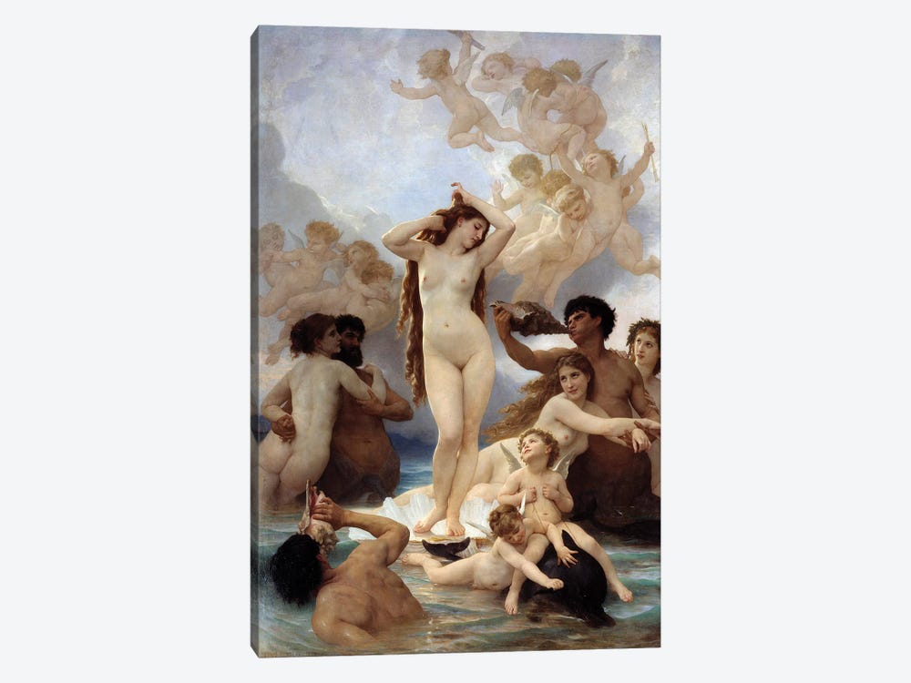 Birth of Venus. 1879 by William-Adolphe Bouguereau 1-piece Canvas Wall Art