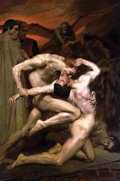 Neoclassicism: Dante and Virgil in Hell, 1850  by William-Adolphe Bouguereau