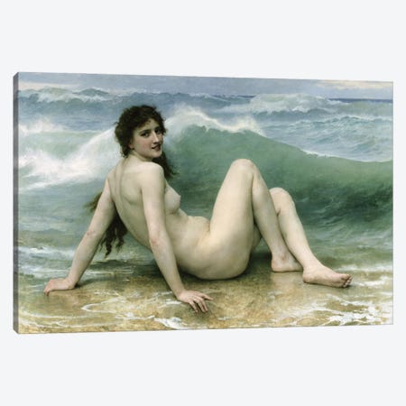 La Vague, 1896  Canvas Print #BMN9878} by William-Adolphe Bouguereau Canvas Artwork
