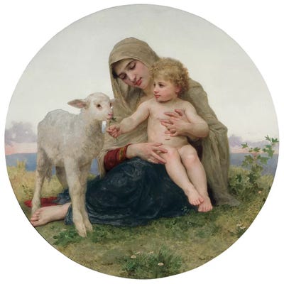 La Vierge avec l'Agneau, 1903  by William-Adolphe Bouguereau metal wall art