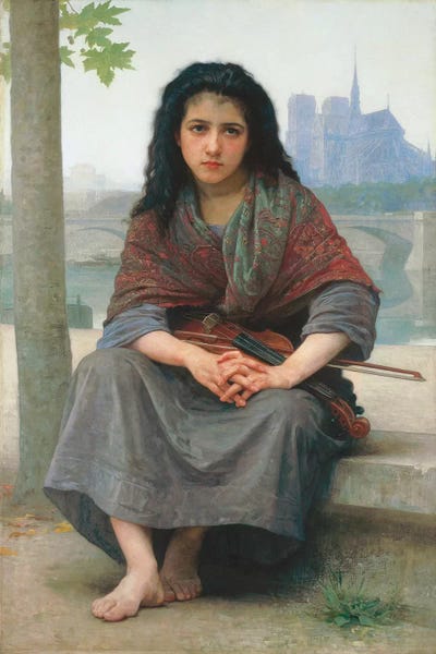 The Bohemian, 1890  by William-Adolphe Bouguereau metal wall art