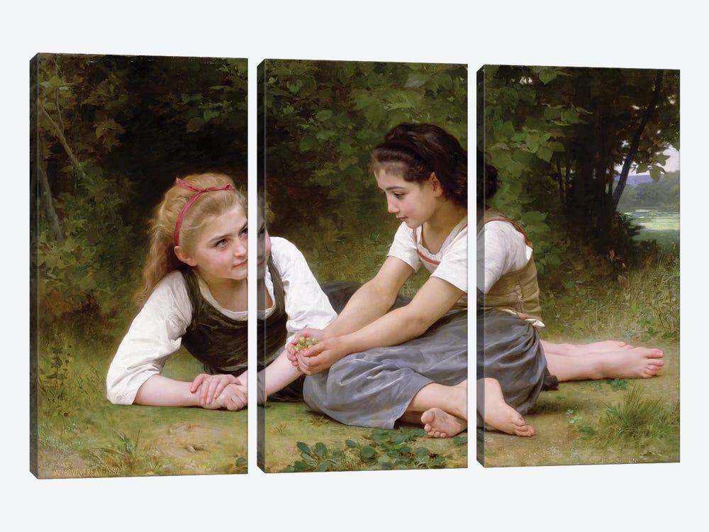 The Nut Gatherers, 1882  by William-Adolphe Bouguereau 3-piece Canvas Art