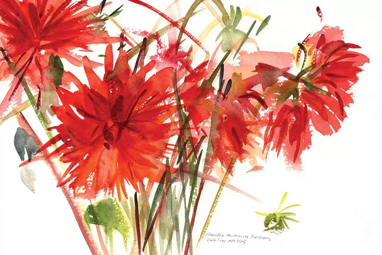 Dahlias, 2002  by Claudia Hutchins-Puechavy wall art