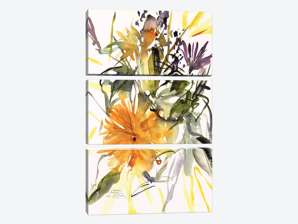 Marigold and Other Flowers, 2004  by Claudia Hutchins-Puechavy 3-piece Art Print