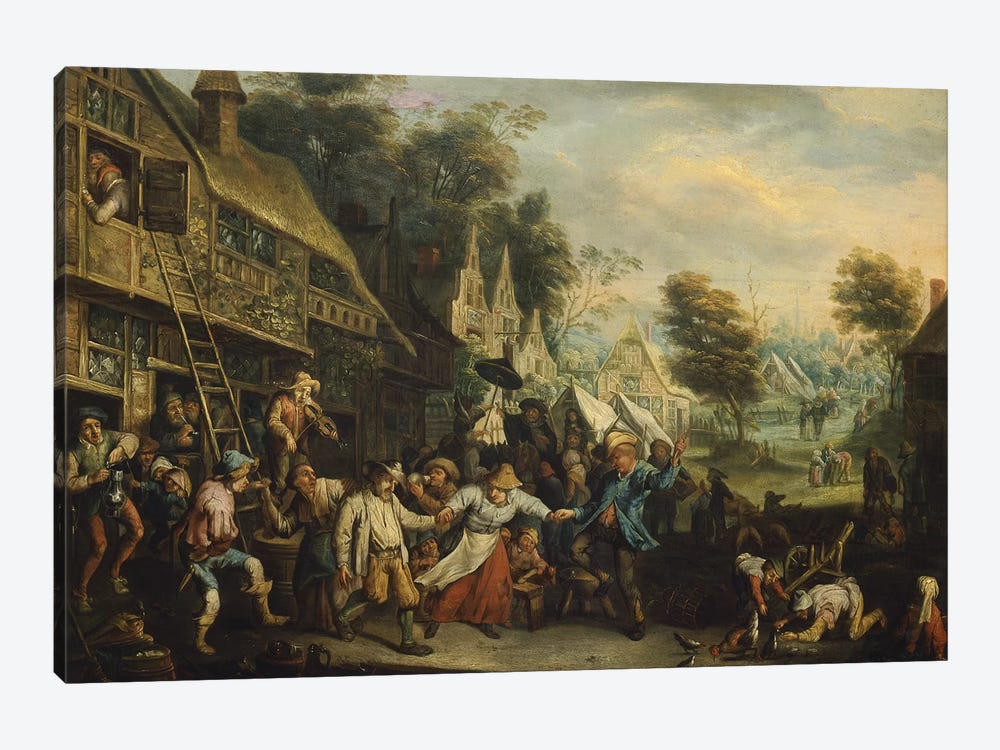 Fair in Flanders, by Cornelis Dusart  by Corenlis 1-piece Canvas Art