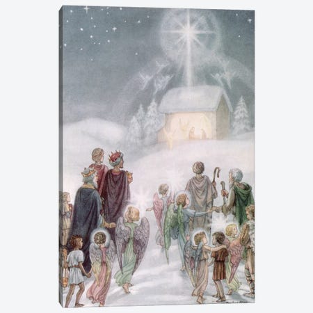 A Christmas Card from a watercolour Canvas Print #BMN9960} by Daphne Allan Canvas Artwork
