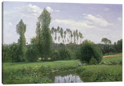 View at Rouelles, 1858 Canvas Art Print - Impressionism Art