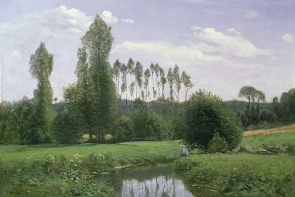 Claude Monet: View at Rouelles, 1858 by Claude Monet