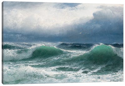 Stormy sea with translucent breakers, 1894  Canvas Art Print - Wave Art