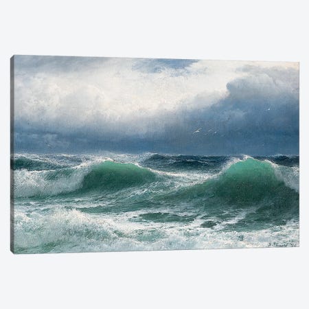 Stormy sea with translucent breakers, 1894  Canvas Print #BMN9972} by David James Canvas Art Print