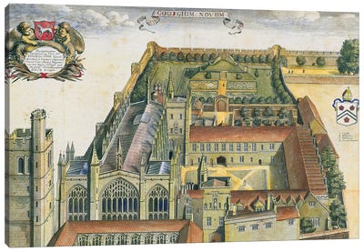 New College, Oxford, from 'Oxonia Illustrata', published 1675  Canvas Art Print