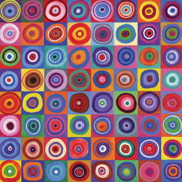 Colorburst: In Square Circle 64 after Kandinsky, 2012,  by David Newton