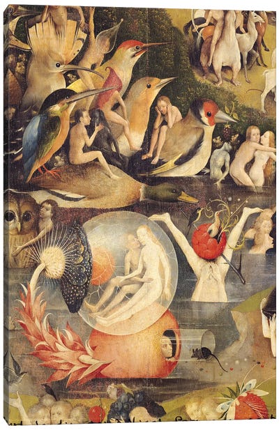 The Garden of Earthly Delights: Allegory of Luxury, central panel of triptych, c.1500   Canvas Art Print - Hieronymus Bosch
