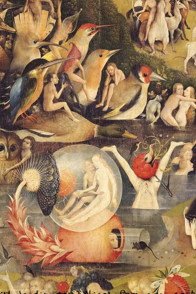Renaissance: The Garden of Earthly Delights: Allegory of Luxury, central panel of triptych, c.1500   by Hieronymus Bosch