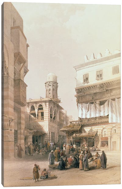Bazaar of the Coppersmiths, Cairo, from "Egypt and Nubia", Vol.3  Canvas Art Print - Orientalism