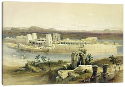 General View of the Island of Philae, Nubia, from "Egypt and Nubia", Vol.1  Canvas Art Print