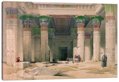 Grand Portico of the Temple of Philae, Nubia, from 'Egypt and Nubia' published in London, 1838  Canvas Art Print