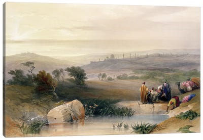 Jerusalem, April 1839, plate 22 from Volume I of 'The Holy Land' pub. 1842  Canvas Art Print - Israel Art