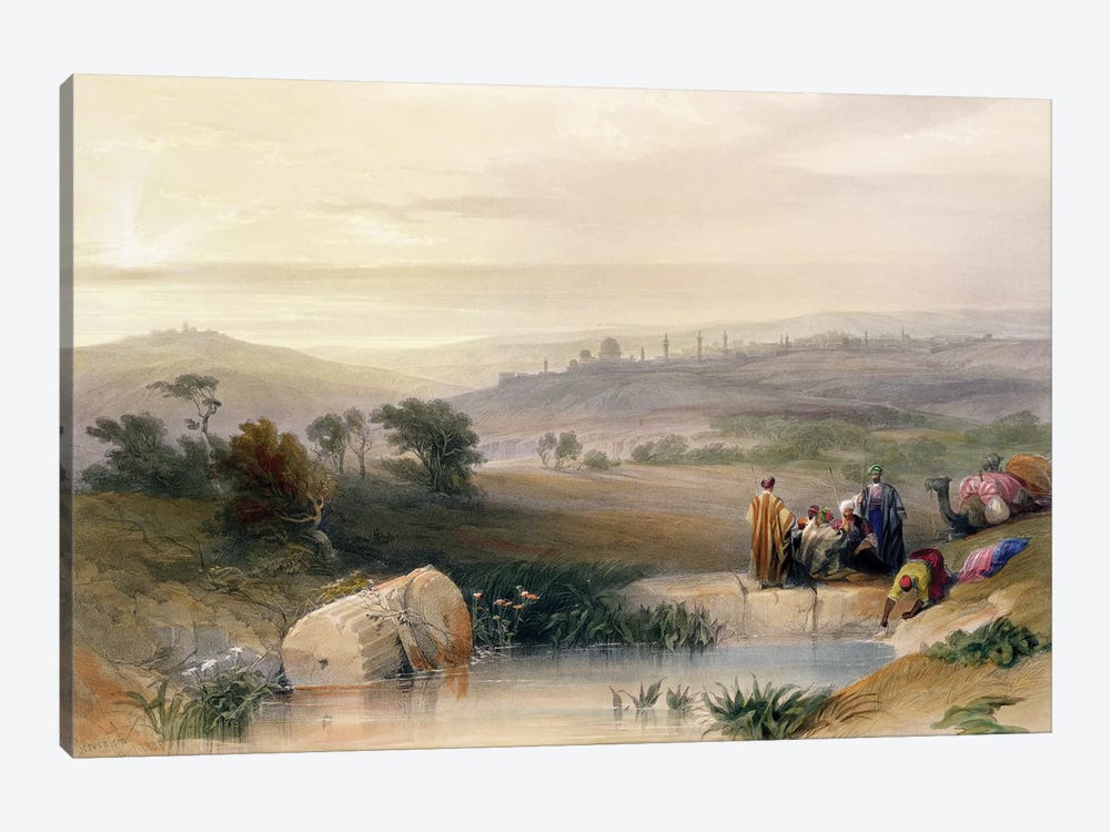 Jerusalem, April 1839, plate 22 from Volume I of 'The Holy Land' pub. 1842  by David Roberts 1-piece Canvas Artwork