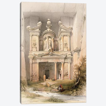 Petra, March 7th 1839, plate 92 from Volume III of 'The Holy Land' pub. 1849  Canvas Print #BMN9995} by David Roberts Canvas Artwork