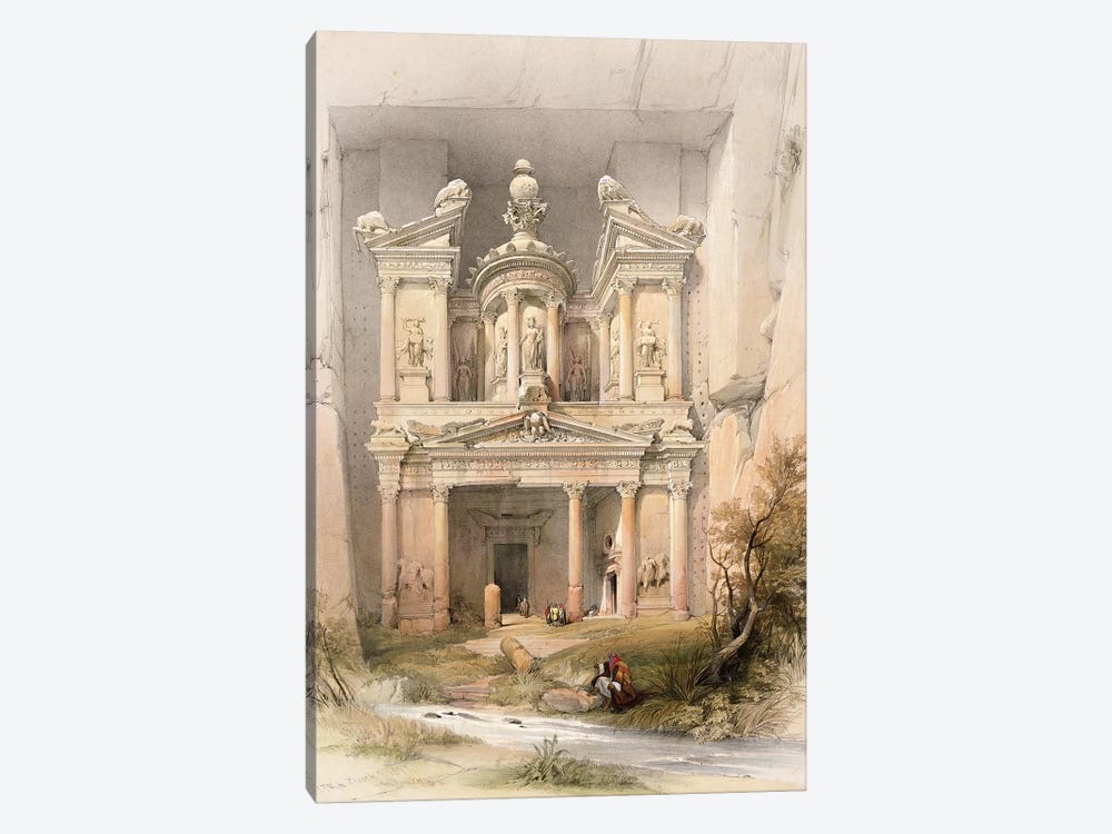 Petra, March 7th 1839, plate 92 from Volume III of 'The Holy Land' pub. 1849  by David Roberts 1-piece Canvas Art