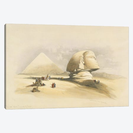 The Great Sphinx and the Pyramids of Giza, from "Egypt and Nubia", Vol.1  Canvas Print #BMN9999} by David Roberts Art Print