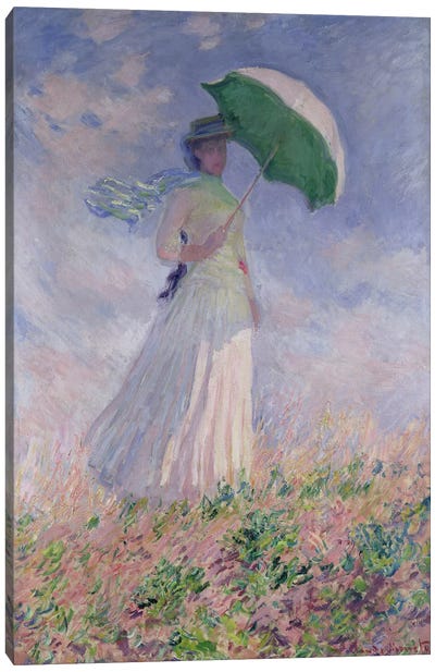 Woman with a Parasol turned to the Right, 1886  Canvas Art Print - Traditional Décor