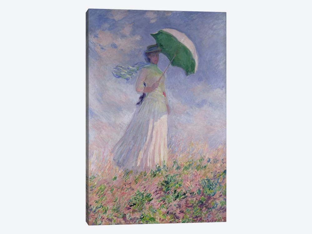 Woman with a Parasol turned to the Right, 1886  by Claude Monet 1-piece Canvas Art Print