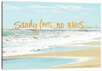 Sandy Toes, No Woes Canvas Art Print - Beach Vibes