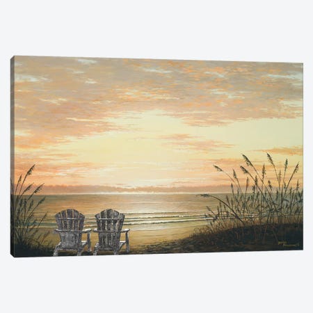 Sunset Chairs Canvas Print #BNA48} by Bruce Nawrocke Art Print
