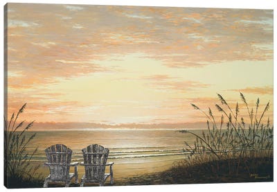Sunset Chairs Canvas Art Print - Calm Art