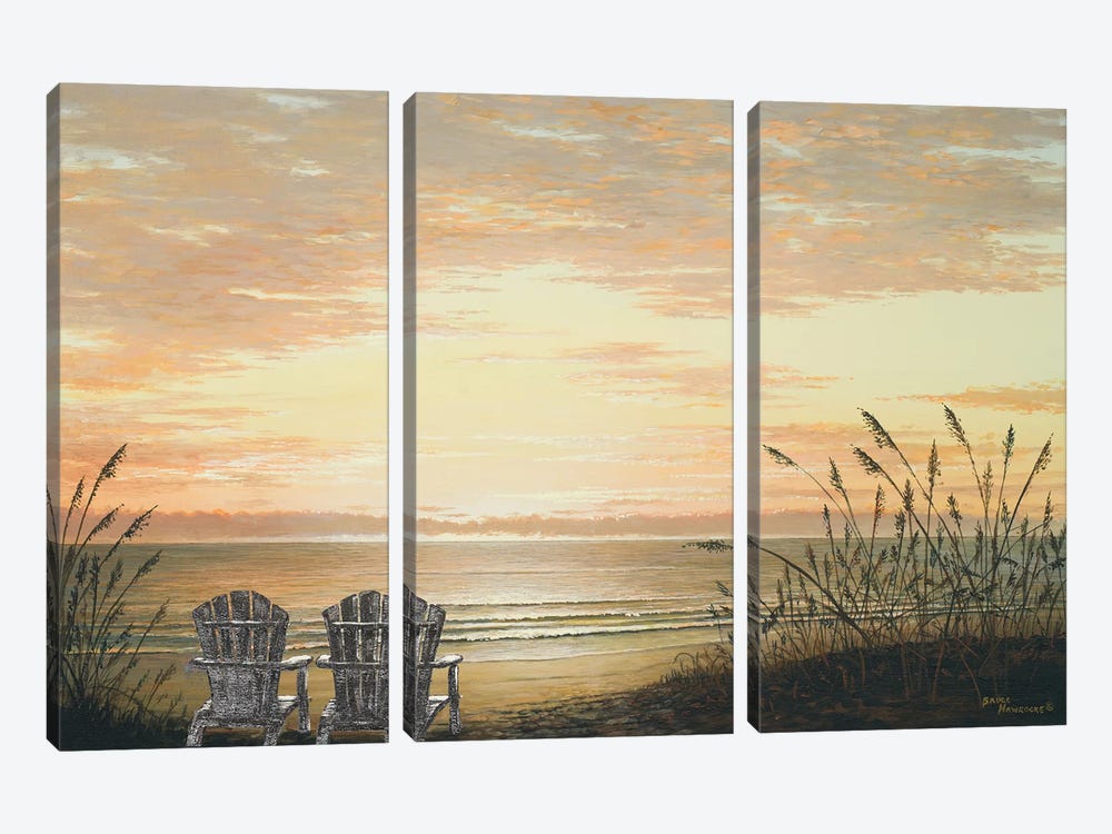 Sunset Chairs by Bruce Nawrocke 3-piece Canvas Art