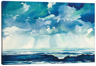 Clouds And Ocean Canvas Art Print - Cloud Art