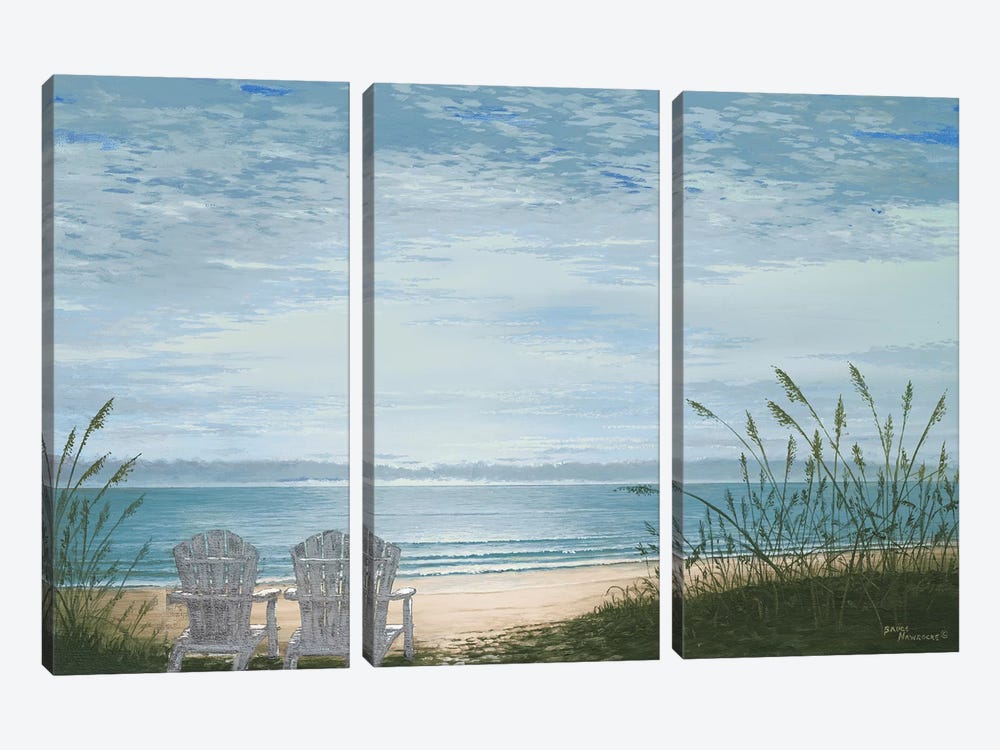 Beach Chairs by Bruce Nawrocke 3-piece Art Print