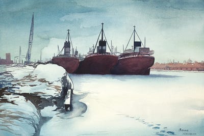 Frozen Dock by Bruce Nawrocke metal wall art