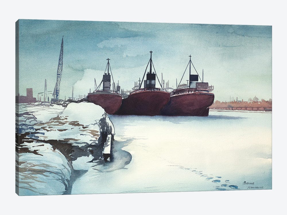 Frozen Dock by Bruce Nawrocke 1-piece Canvas Print