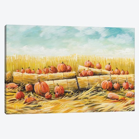 Pumpkin Patch Canvas Print #BNA81} by Bruce Nawrocke Art Print