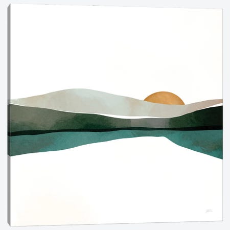 Teal Sunset Canvas Print #BNC115} by Bria Nicole Canvas Wall Art