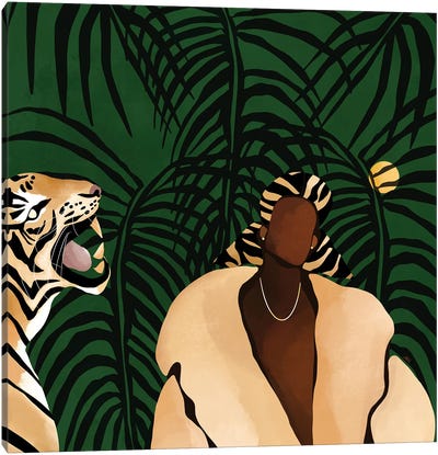 In the Wild (green) Canvas Art Print - Bria Nicole
