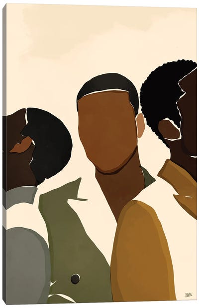 Brothers Canvas Art Print - Art by Black Artists