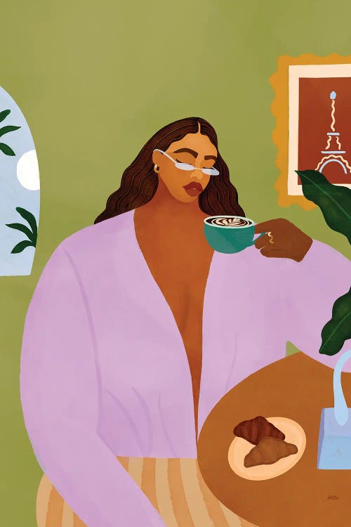 Coffee And Croissant by Bria Nicole wall art