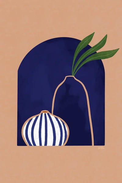 Tropical Living Room: Blue Ceramics by Bria Nicole