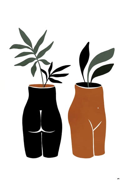 Large Floral & Botanical Art - Canvas Prints: Nude Planters by Bria Nicole